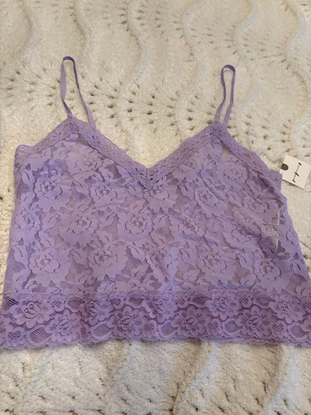 Anthropologie Lilac Floral Lace Bandeau Cami